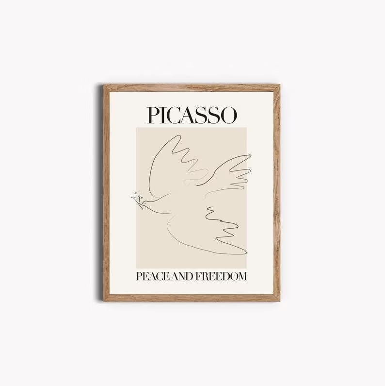 Picasso Poster, Bird Print, Minimalist Wall Art, Modern Abstract Print, Classic Poster Art, Picasso Black Print, Pablo Picasso Painting