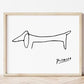 Picasso Poster, The Dog Print, Minimalist Wall Art, Modern Abstract Print, Classic Poster Art, Minimalist Black Print, Abstract Dog Poster