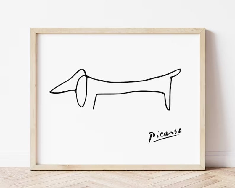 Picasso Poster, The Dog Print, Minimalist Wall Art, Modern Abstract Print, Classic Poster Art, Minimalist Black Print, Abstract Dog Poster