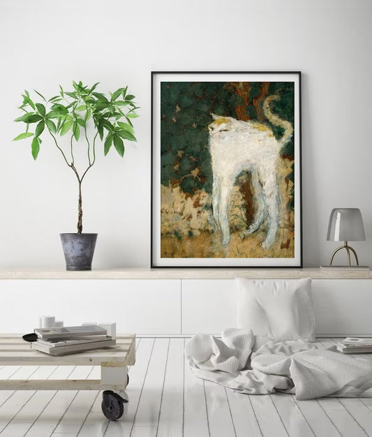 Pierre Bonnard Poster, Le chat blanc Print, The White Cat Print, Pierre Bonnard Poster, Cat poster, Exhibition Print, Famous Painting Decor