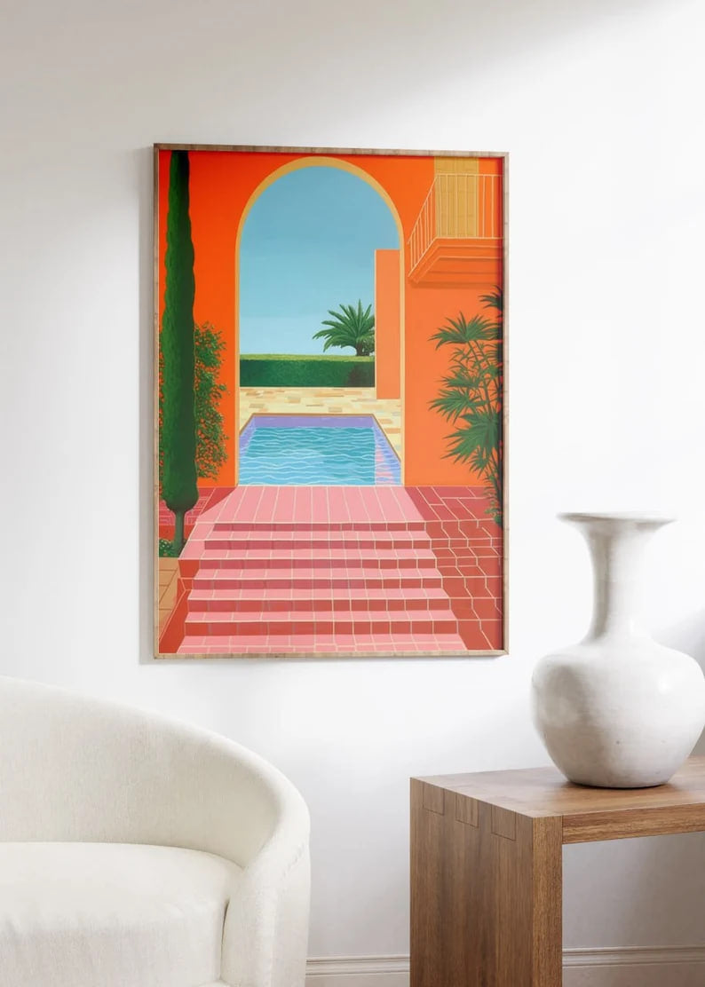 Wall art, print, Poster, Housewarming, Home decor, Girl, Art print, art, Aesthetic, Gifts, Vintage, Vintage Poster, Vintage Wall Art, Pool