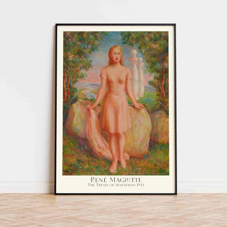 RENE MAGRITTE - The Treaty Of Sensations 1944 - painting Poster Print Aesthetics Wall Art