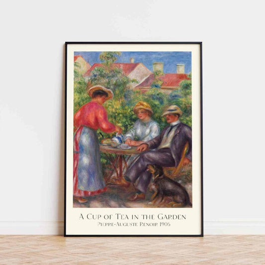 RENOIR - A Cup Of Tea In The Garden Painting Poster Print Aesthetics Wall Art