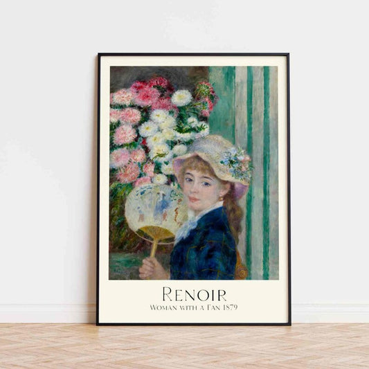 RENOIR - Woman With A Fan Painting Poster Print Aesthetics Wall Art