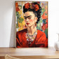 Red Frida print, Frida Kahlo painting, Frida Portrait Poster, Colorful Mexican Art, Bohemian Wall Decor, Frida Feminist Icon, Mexican Art