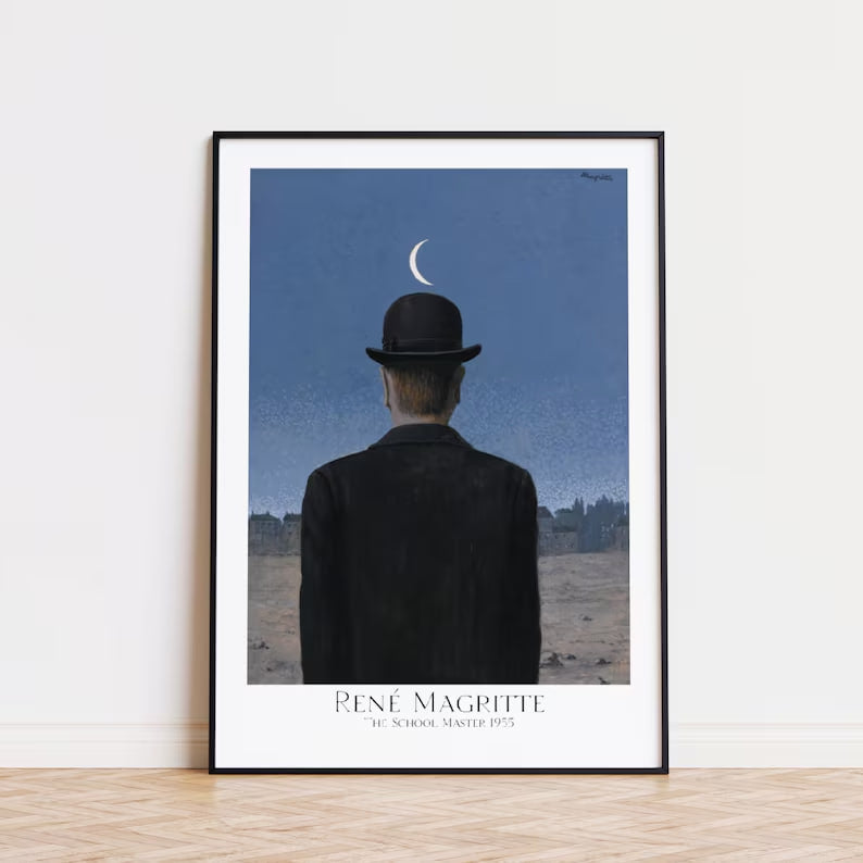 René Magritte - The School Master [1955] - Museum Poster Poster Print Aesthetics Wall Art