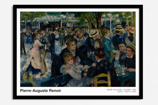 Renoir Exhibition Poster, Art Print, Dance at Le Moulin de la Galette, Famous French Painting, Wall Art, Home Decor Idea