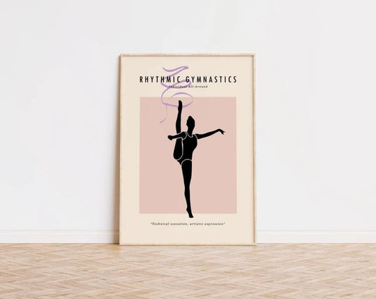 Rhythmic Art, HIGH QUALITY PRINT, Rhythmic Gymnastics Ribbon, Rhythmic Gymnastics Poster, Rhythmic gift, Wall Art, Gymnast Room decor