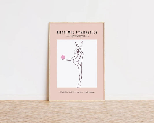 Rhythmic Gymnast Poster, Rhythmic Gymnastics Art Print, Rhythmic Exhibition Poster, HIGH QUALITY PRINT, Gift for gymnast, Wall Art