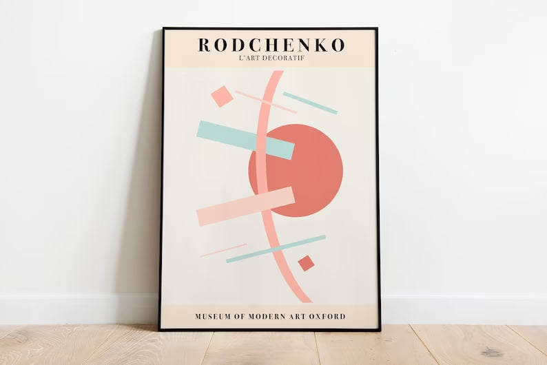Rodchenko Exhibition Poster, Abstract Poster, Modernism Painting, Minimalist Gallery Decor, Constructivism Art, Avant-Garde Artwork