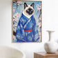 Siamese Cat dressed in Japanese kimono | HIGH QUALITY PRINT | Japanese Print | Oriental Cat Poster | Siamese Cat illustration, Cat Art print