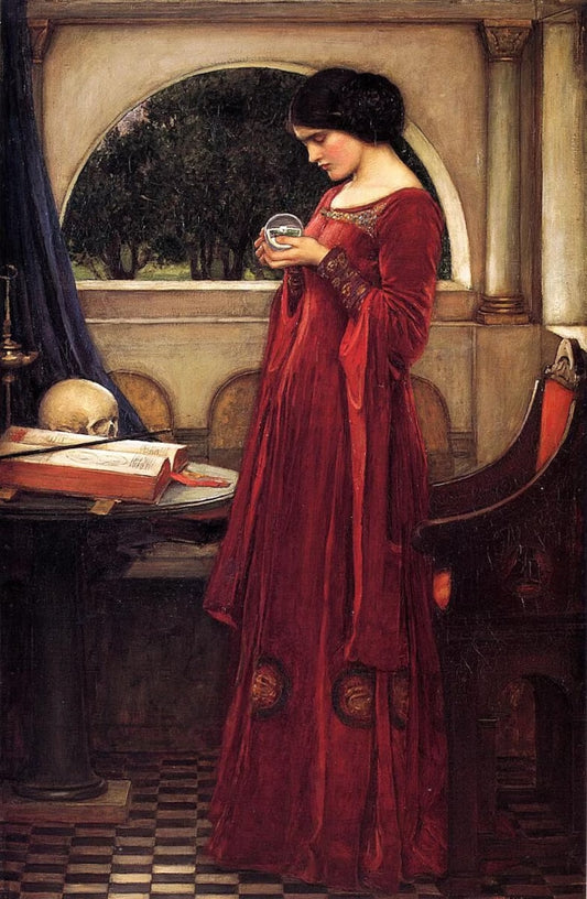 The Crystal Ball Painting by John William Waterhouse, HIGH QUALITY PRINT, Mystic, Wicca Art Print, Aesthetic, Academy, Classical Art, 19th   Wall art, Vintage Poste, poster, housewarming gift, Gifts for sister, Gifts for mom, Gifts for girls, Gifts for friends, Gifts