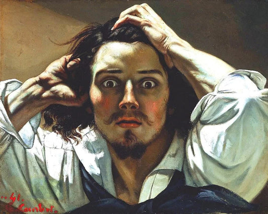 The Desperate Man Painting By Gustave Courbet Print Poster´  Wall art, Home Decor, Vintage Poste, Poster, Vintage, housewarming gift, Gifts for sister, Gifts for mom, Gifts for friends,Gifts, 	Art