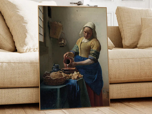 The Milkmaid, Johannes Vermeer, Famous Painting, Classic Painting, Museum Quality Print, Vintage Wall Art, Vintage Print