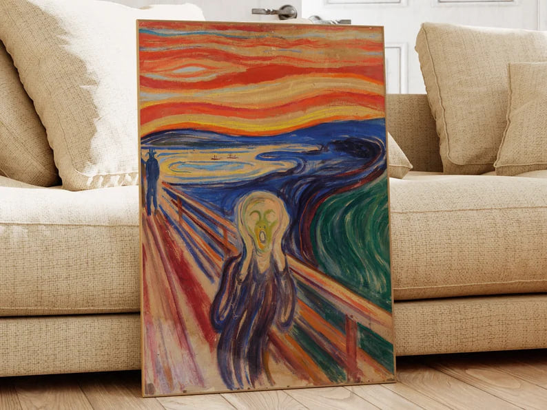 The Scream, Edvard Munch, Famous Painting, Classic Painting, Museum Quality Print, Vintage Wall Art, Vintage Print