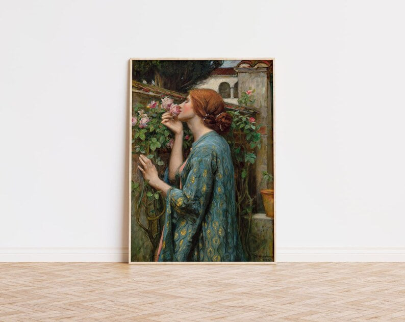 Wall art, Vintage Poste, poster, housewarming gift, Gifts for sister, Gifts for mom, Gifts for girls, Gifts for friends, Gifts, Soul of a Rose Waterhouse, Waterhouse the Shrine, The Soul of Rose