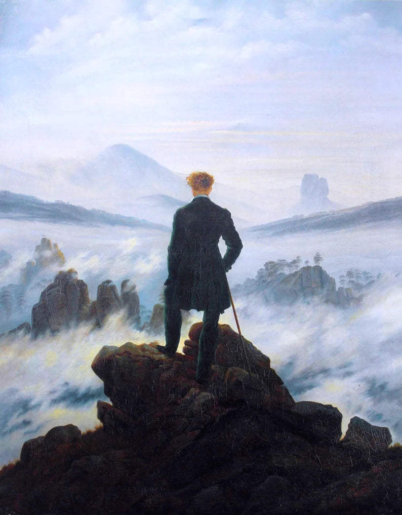 The Wanderer Above The Sea Of Fog By Caspar David Friedrich Print Poster Wall art, Home Decor, Vintage Poste, Poster, Vintage, housewarming gift, Gifts for sister, Gifts for mom, Gifts for friends,Gifts, 	Art, Painting