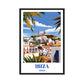 Travel Poster: Dalt Vila, Ibiza - Old Town Charm, Historic Architecture, Mediterranean Wall Art Decor, Vintage Style Print