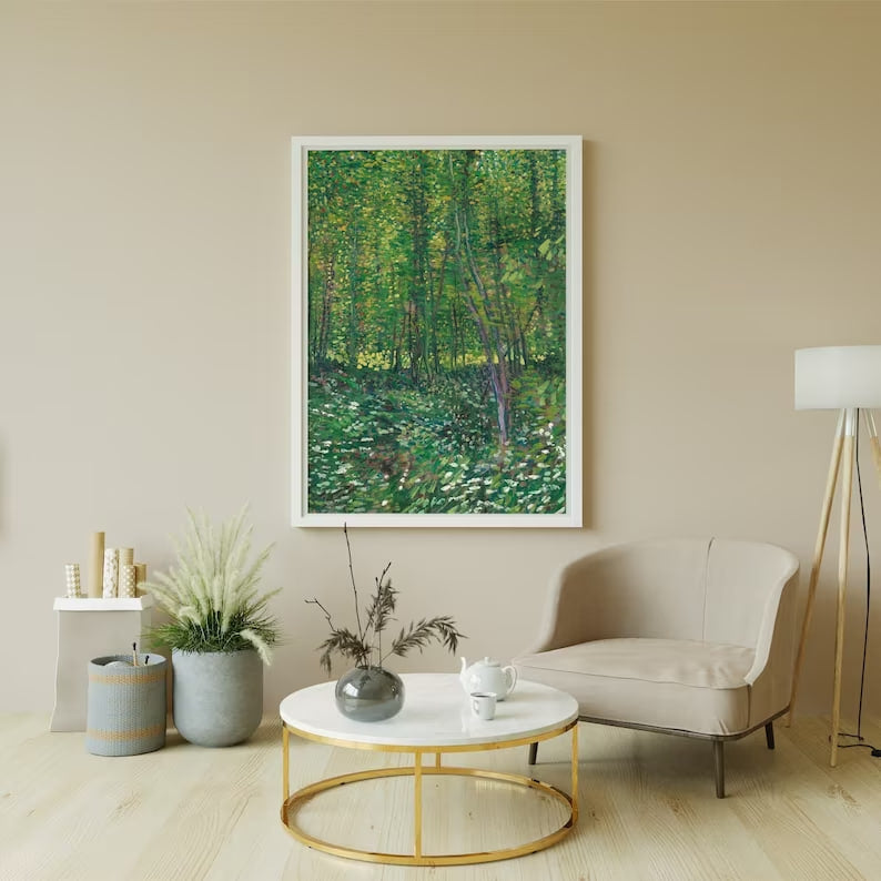 Van Gogh Green Forest Poster - Lush Landscape Art Print, Vibrant Nature Scene, Classic Wall Decor, Impressionist Painting, Vintage Art