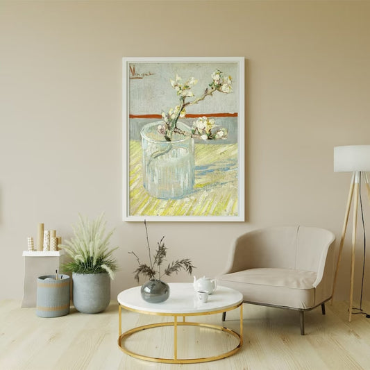Van Gogh White Poster, Flowers Painting - Floral Art Print, Classic Wall Decor, Vintage Masterpiece, Flowers Print, Elegant Home Decor