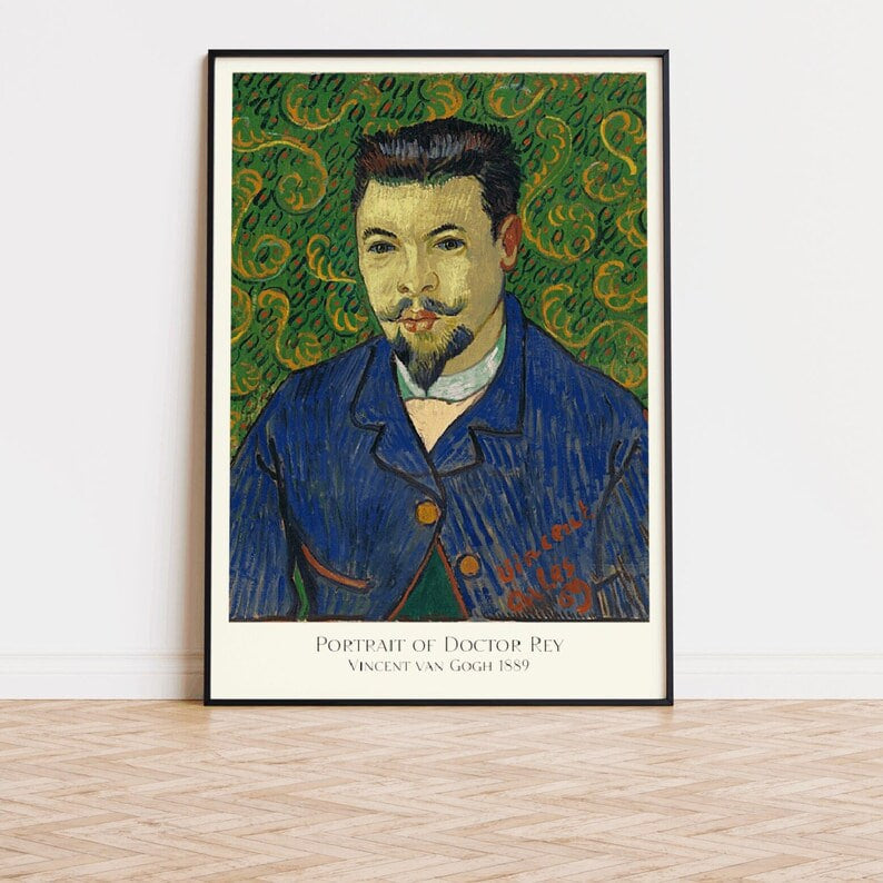 Vincent van Gogh - Portrait of Doctor Rey [1889] painting Poster Print Aesthetics Wall Art