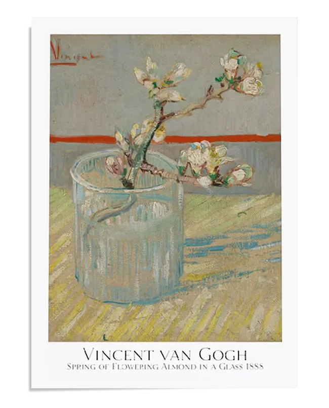 Spring of Flowering Almond in a Glass - Van Gogh Exhibition Poster