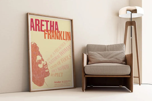 Vintage Aretha Franklin Concert Poster | Soul music icon | HIGH QUALITY PRINT | Black Powerful Woman | Soulful Music Poster | Gallery Wall