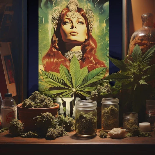 Vintage Cannabis Poster, 70's Star Wars Style Poster, Retro Weed Print, Princess Leia Art, Marijuana Wall Decor, 420 Wall Art, Large size