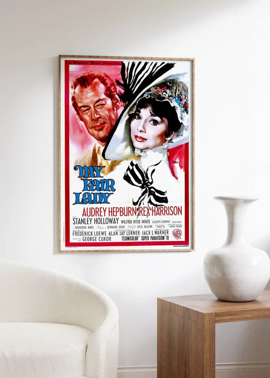 Vintage Hollywood Cinema, Film Exhibition Poster, My Fair Lady Print, Audrey Hepburn Print, Vintage Movie, Collectible Poster, Retro Artwork