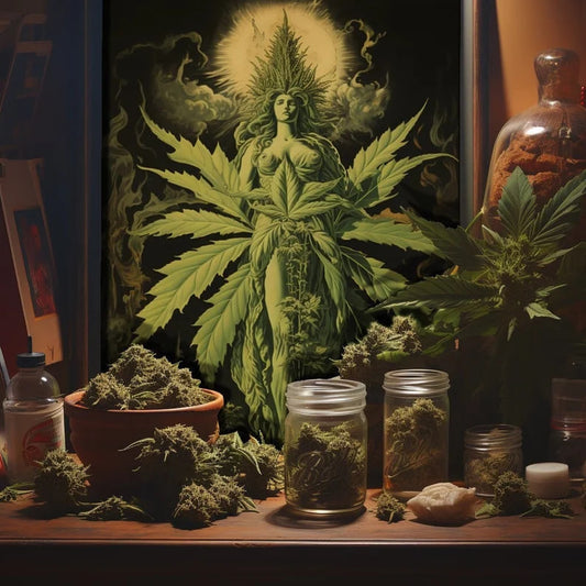 Vintage bud goddess Cannabis Poster, Cannabis bud poster, Retro 420 Wall Art, Marihuana Wall Decor, Weed Collectible Art print, Larg size