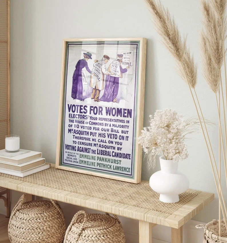 Votes for Women Poster, Women's suffrage, Iconic Feminist Art, Vintage Lithography Advertisement, Women Rights Poster, HIGH QUALITY PRINT