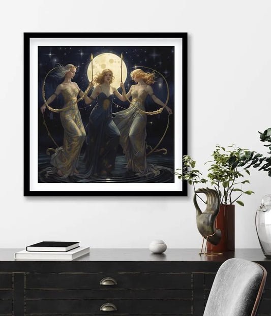 Wiccan Goddesses- White Witches Art, Lilith Poster, Natural Magic, Female Power Print, Mystic Home Decor, Vintage Art |HIGH QUALITY POSTER|
