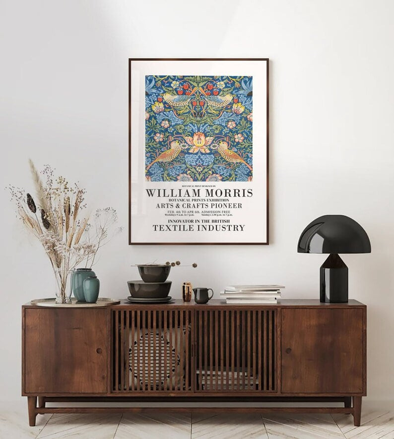 William Morris Print, Floral Pattern Poster, William Morris Exhibition Poster, Vintage Wall Art, Textiles Art, Vintage Poster, Floral Print