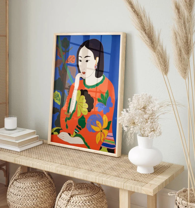  Wall art, print, Poster, Housewarming, Home decor, Girl, Art print, art, Aesthetic, Gifts, Vintage, Interracial Poster, Women Power, Colorful Print, Feminism Art