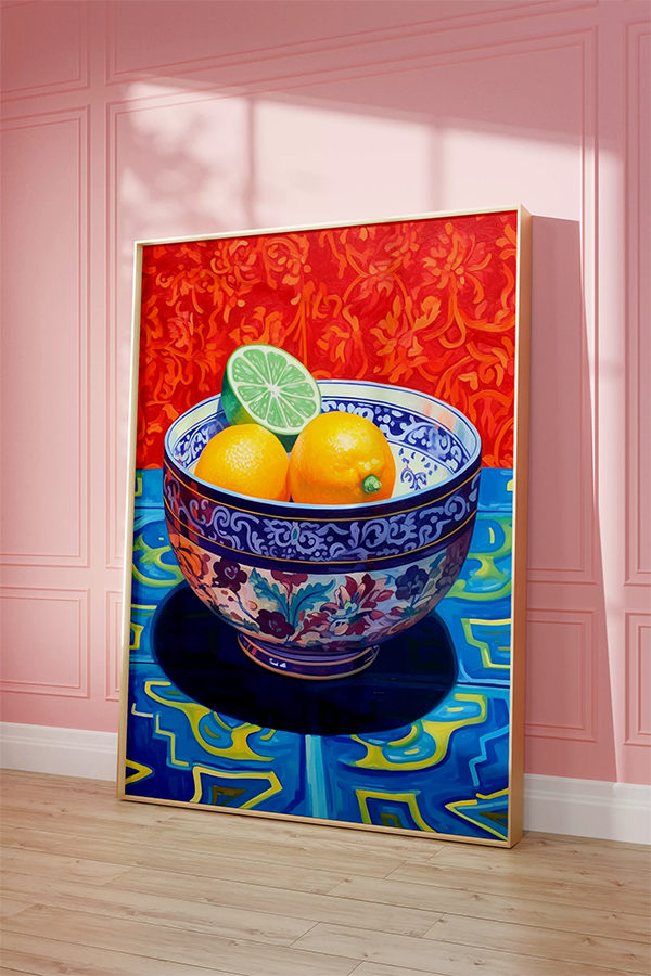 Vibrant Citrus Still Life Poster