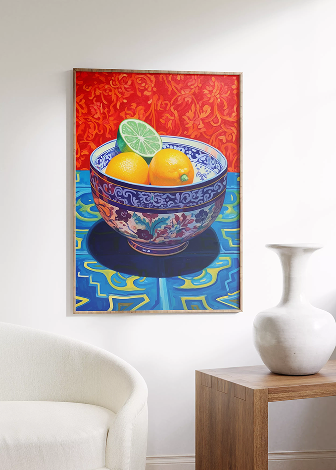 Vibrant Citrus Still Life Poster