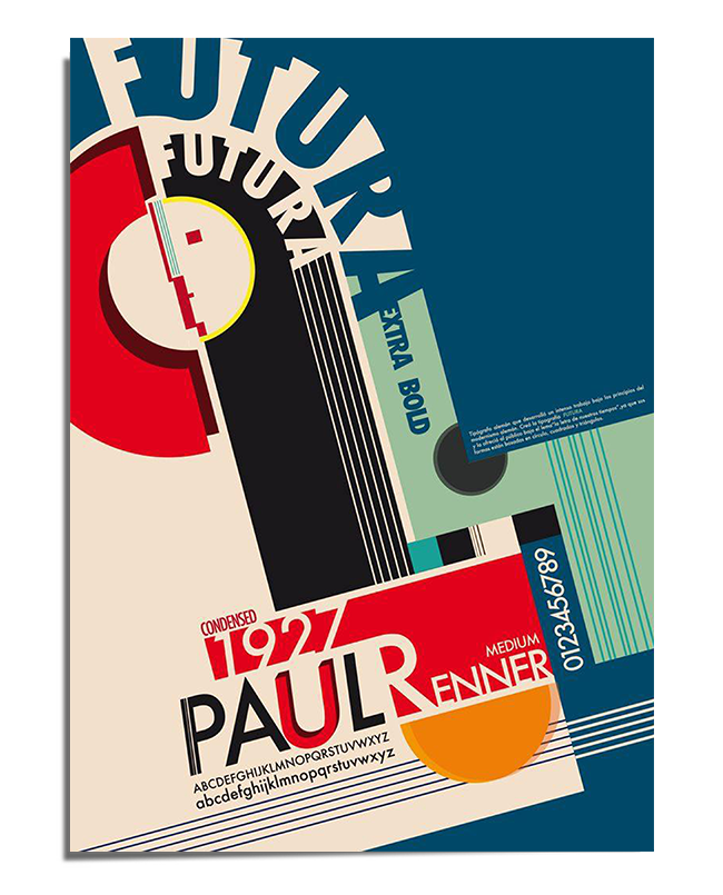 Futura Typography Poster - Paul Renner Bauhaus Design