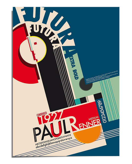 Futura Typography Poster - Paul Renner Bauhaus Design