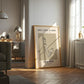 Living room with a framed poster on the wall