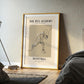 Framed poster of a basketball player in a bedroom setting