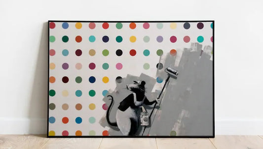 Banksy 'Colorful Creativity' Poster: Rat Graffiti Artist, Urban Expression, Street Art Masterpiece, Playful Wall Decor, Banksy Rat Series   Wall art, Vintage Poste, poster, housewarming gift, Gifts for sister, Gifts for mom, Gifts for girls, Gifts for friends, Gifts, Colorful Print, Banksy Print, Graffiti Art Print
