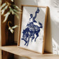 Vintage Cowboy Rodeo Art Print | Western Horse Wall Decor