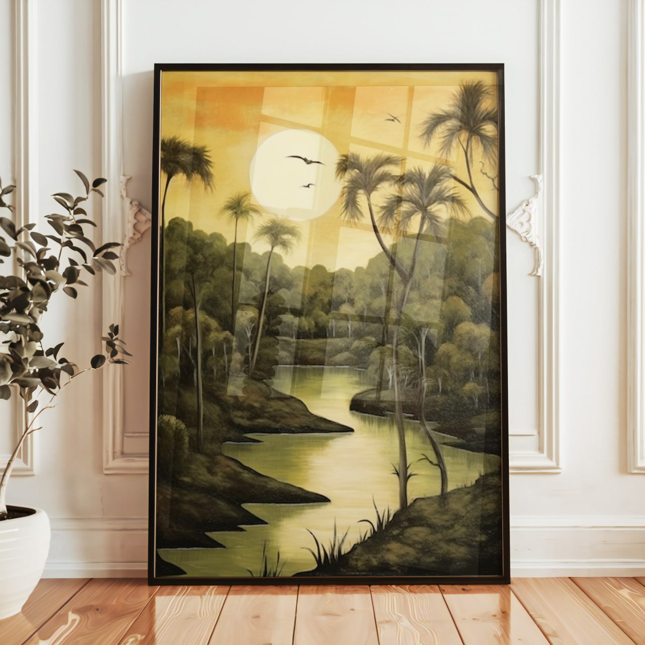 Tropical Jungle Sunset Print - Exotic Landscape Wall Art