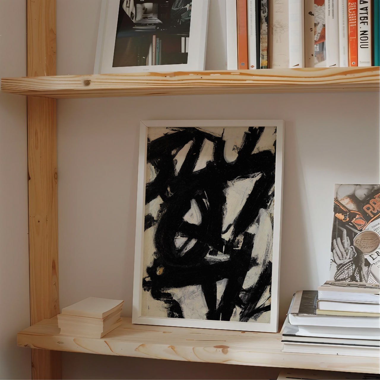 Franz Kline Abstract Print - Bold Black and White Expressionist Art