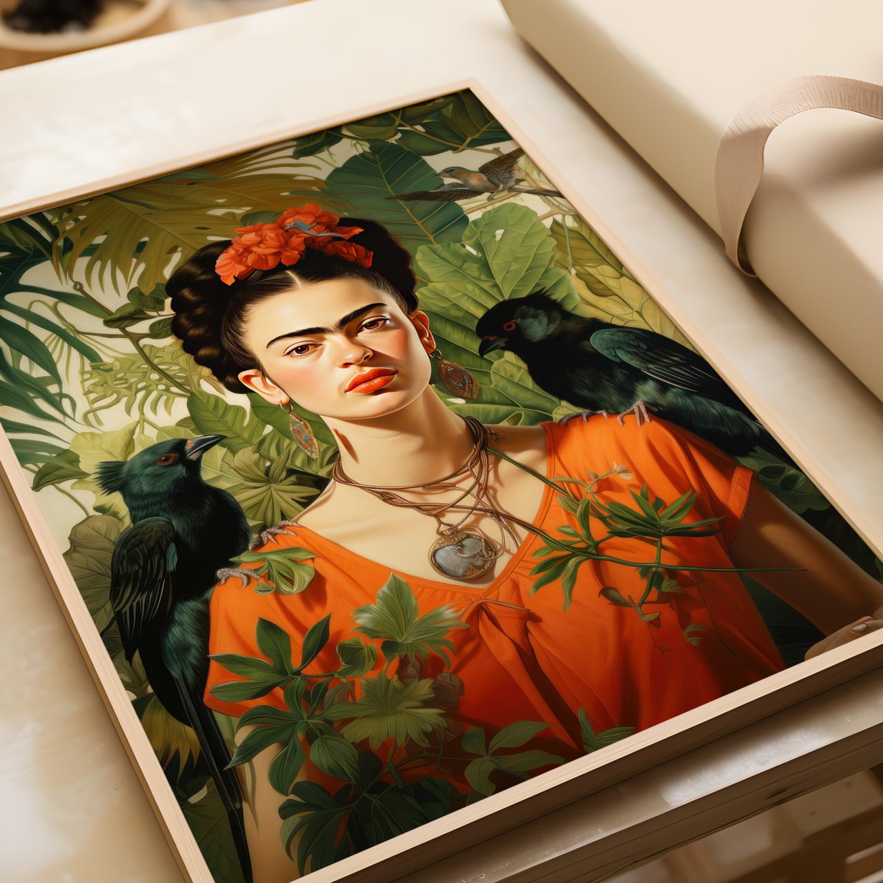 Frida Kahlo Jungle Portrait Print | Tropical Wall Art