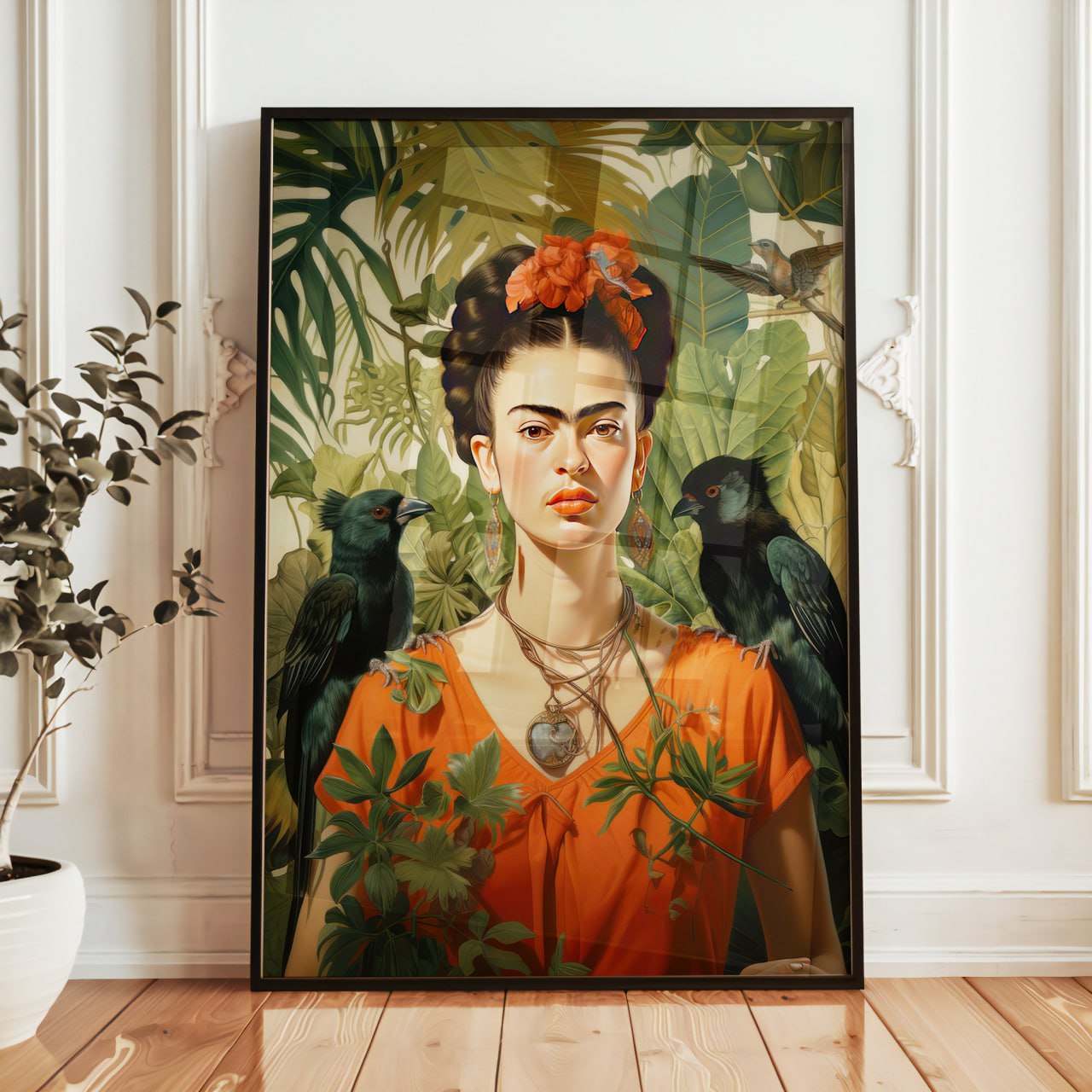 Frida Kahlo Jungle Portrait Print | Tropical Wall Art