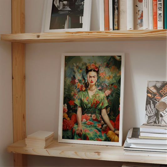 Frida Kahlo Jungle Portrait Print - Vibrant Tropical Wall Art