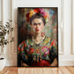 Frida Kahlo Floral Portrait Print - Colorful Wall Art