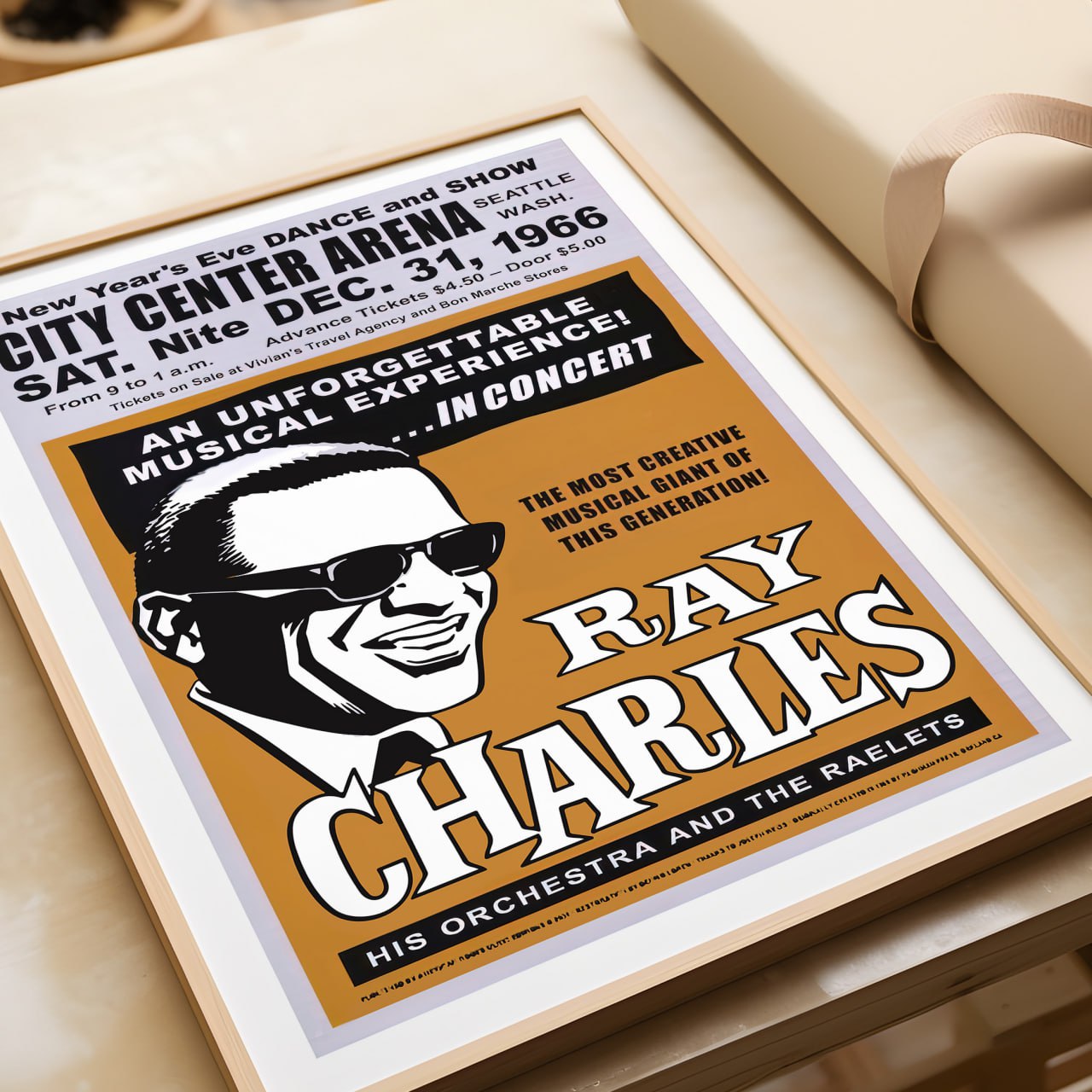 Ray Charles Vintage Concert Poster | Iconic Jazz Legends Wall Art