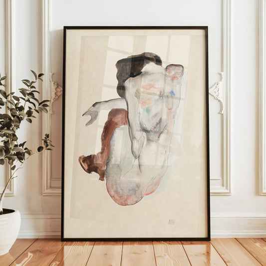 Reclining Figure by Egon Schiele | Expressionist Art Masterpiece